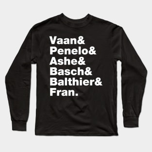 Final Fantasy 12 Characters (White Text) Long Sleeve T-Shirt